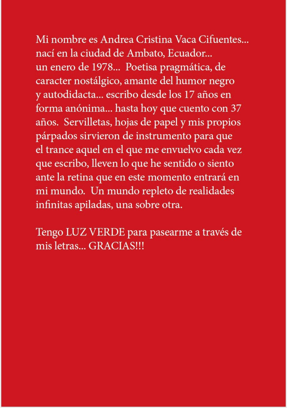 Contraportada del libro - La Luz Verde